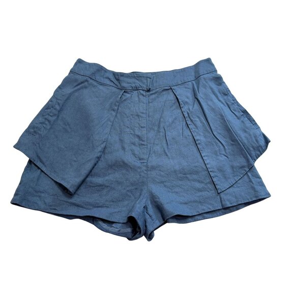 Alexis Davia Linen-Blend Shorts in Blue - Picture 1 of 6